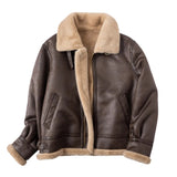 Men's Faux Leather Fleece Bomber Jacket - Brown - Men's Jacket - 6XL - Genuine Leather - image 40