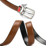 Men's Genuine Leather Reversible Belt - Brown/Black - Men's Belt - 105cm (Waist 90cm) - Genuine Leather - image 16