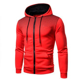 Men's Zip Up Tie Up Hoodie Pullovers - Black/Red - Pullover - 4XL - Polyester - image 4