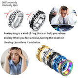 Men's Moveable Ring Titanium Steel Ring - Black/Gold - Spinner Anxiety Ring - 11 - Titanium - image 13