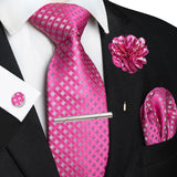 Men's 5 Pcs Luxury Formal Silk Tie Sets - Brown - 038 - One Size - Silk - image 16