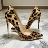 Women's Patent Leather Leopard Stilettos - Leopard - 12cm - 46 B - Genuine Patent Leather - image 11