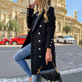 Women's Military Style Buttoned Overcoat - Yellow - Women's Jacket - XXXL - Polyester - image 13