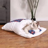 Cat Sleeping Bag Japanese Cat Bed - Blue/Red - Cat Sleeping Bag - XL - Cotton - image 29