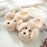 Women's Fluffy Cartoon Dog Fur Slippers - Beige - Dog Slippers - XXL - Plush - image 8