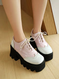Women's British Walker Chunky Platforms - Black/Beige - Platform Chunky Shoes - 43 B - PU Patent Leather - image 16