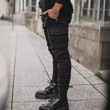 Men's Slim Fit Skinny Denim Jeans - Black - Skinny Jeans - 4XL - Polyester Denim - image 10