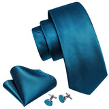 Funki Buys | Neckties | Men's 3 Pcs Shades of Teal Formal Tie Sets