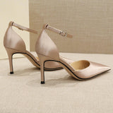 Women's Luxury Satin Stiletto Pumps - Nude - 8 cm Heel / Bow Tie Shoes - 43 B - Satin - image 8