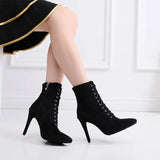 Women's Sexy Stiletto Latin Dance Boots - Black - A-11CM Indoor - 44 B - PU Leather - image 4