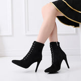 Women's Sexy Stiletto Latin Dance Boots - Black - A-11CM Indoor - 44 B - PU Leather - image 6