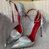 Women's Baby Pink Patent High Stilettos - Baby Pink - 12cm Stilettos - 46 B - Genuine Patent Leather - image 19