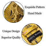Funki Buys | Neckties | Men's 3 Pcs Golden Navy Floral Tie Set