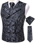 Funki Buys | Vests | Men's 4 Pcs Formal Floral Tie Vest Sets