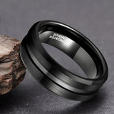 Tungsten Carbide Brushed Black Bands - Black - Wedding Band 8mm - 13 - Tungsten - image 2