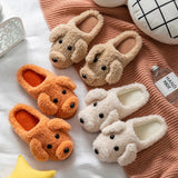 Women's Fluffy Cartoon Dog Fur Slippers - Beige - Dog Slippers - XXL - Plush - image 36
