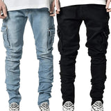 Men's Slim Fit Skinny Denim Jeans - Black - Skinny Jeans - 4XL - Polyester Denim - image 14