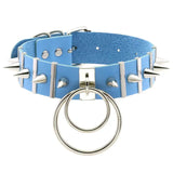 Women's Ring Collar Gothic Necklace - Blue - Ring Collar Necklace - PU Leather - image 3