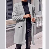 Men's Stylish Business Casual Overcoat - Grey - Jacket - 2XL - Polyester - image 16