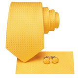 Funki Buys | Neckties | Men's 3 Pcs Bright Yellow Formal Tie Set