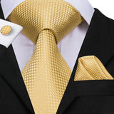 Men's 3 Pcs Classic Gold Tie Set - Gold - N-5150 - One Size - Silk - image 40