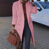 Women's Double Breasted Long Blazers - Orange - Long Blazer - 4XL - Polyester - image 11