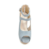 Women's Sequin Peep Toe Platform Sandal - Gold - Sandals - 43 B - PU Leather - image 31