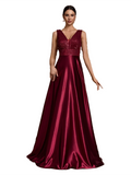 Women's Elegant Satin Sequin Dresses - Navy Blue - Evening Dress - XXL - Polyester Sequin - image 10