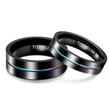 Men's Women's Titanium Rainbow Rings - Black - 9mm Black Rainbow Ring - 13 - Tungsten Carbide - image 1