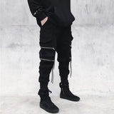 Men's Gothic Punk Hip Hop Cargo Pants - Black - XXXL - Polyester - image 4