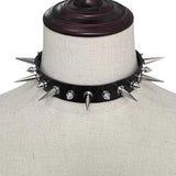 Women's Spike Collar Gothic Necklace - Black - Spike Collar Necklace - PU Leather - image 19