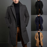 Men's Elegant 3/4 Casual Business Coats - Khaki - Jacket - 3XL - Polyester - image 15