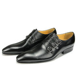 Men's Genuine Leather Pointed Toe Shoes - Wine Red - Dress Shoes - 50 B - Genuine Leather - image 3