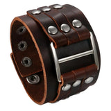 Unisex Leather Studded Wristband - Black - Gothic Bracelet - Medium - PU Leather - image 12