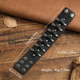 Unisex Leather Gothic Wristband - Black - Gothic Bracelet - Medium - PU Leather - image 8