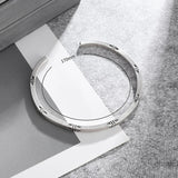Men's Women's Geometric Bangle - Silver - Adjustable - Alloy/Silver Plated - image 10