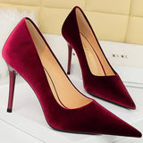 Women's Suede Fashion High Heel Stiletto - Royal Blue - Pointy Heels - 40 B - PU Suede - image 3