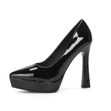 Women's Elegant Patent High Heel Pumps - Beige - 1 / 12cm Heel - 41 B - PU Patent Leather - image 19