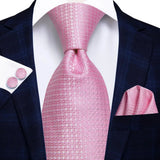 Men's 3 Pcs Stylish Pink Silk Tie Sets - Pink - SJT-3032 - One Size - Silk - image 5