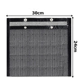 Non-Stick BBQ Mesh Grilling Bake Bag - Black - Grill Mesh Bag / Large x 2 - Medium - PTFT - image 11