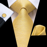 Men's 3 Pcs Stylish Yellow Tie Set - Blue - SJT-3251 - One Size - Silk - image 6