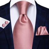 Men's 3 Pcs Stylish Pink Silk Tie Sets - Pink - SJT-3265 - One Size - Silk - image 4