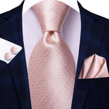 Men's 3 Pcs Stylish Pink Silk Tie Sets - Pink - SJT-3349 - One Size - Silk - image 15