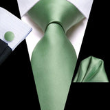 Funki Buys | Neckties | Men's 3 Pcs Sage Green Luxury Tie Set