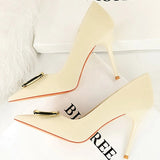 Funki Buys | Shoes | Women's Square Buckle Pointed Toe Pumps