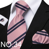 Funki Buys | Neckties | Men's 3 Pcs Striped Jacquard Tie Set