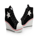 Women's Canvas Elevator Platform Sneaker - Black - Platform Sneakers - 43 B - Canvas - image 29