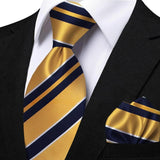 Funki Buys | Neckties | Men's 3 Pcs Striped Jacquard Tie Set