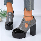 Women's Chunky Block Heeled Mary Janes - White - High Mary Janes - 42 B - PU Leather - image 16