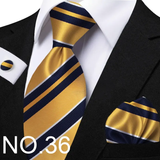 Funki Buys | Neckties | Men's 3 Pcs Striped Jacquard Tie Set